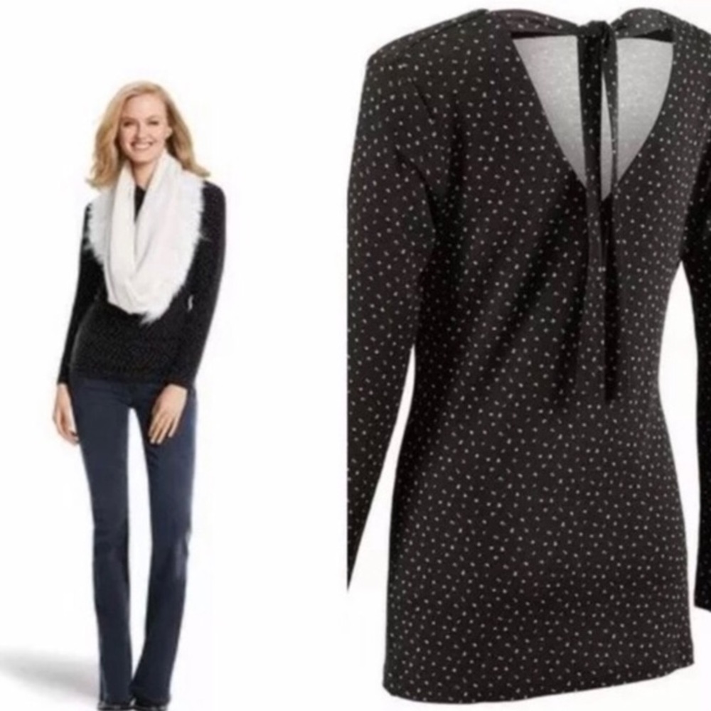 CAbi black and white patterned long sleeve